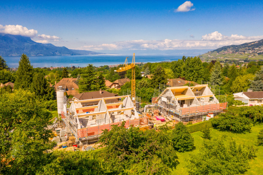 Vue aérienne Villas Lacuez - DT Concept