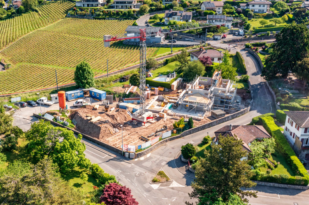 Vue aérienne Villa Clies I à Corsier-sur-Vevey - DT Concept