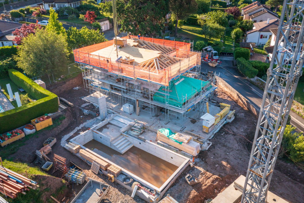 Vue aérienne Villa Clies I à Corsier-sur-Vevey - DT Concept