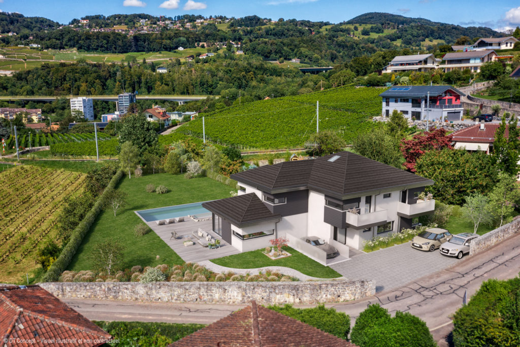 Vue extérieure Villa Clies I à Corsier-sur-Vevey - DT Concept