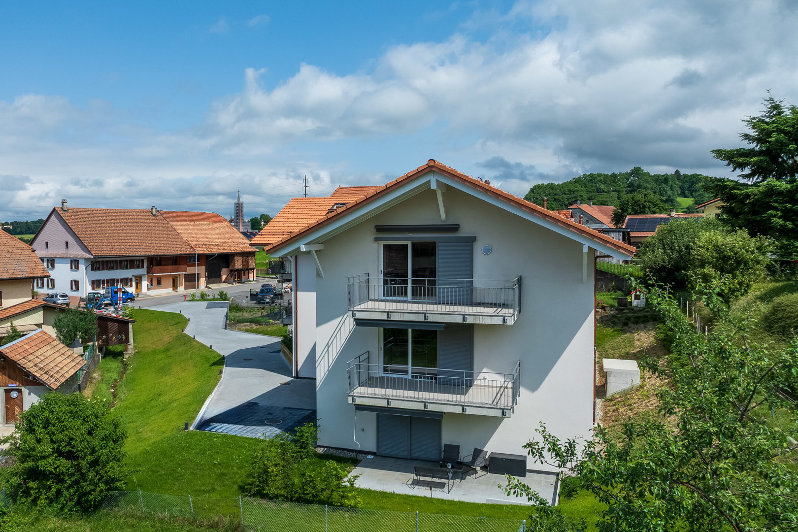 Vue aérienne PPE La Léchère à Blonay - DT Concept