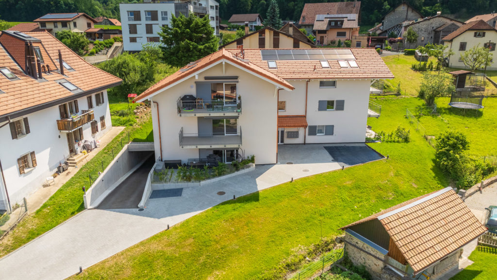 Vue aérienne PPE La Léchère à Blonay - DT Concept