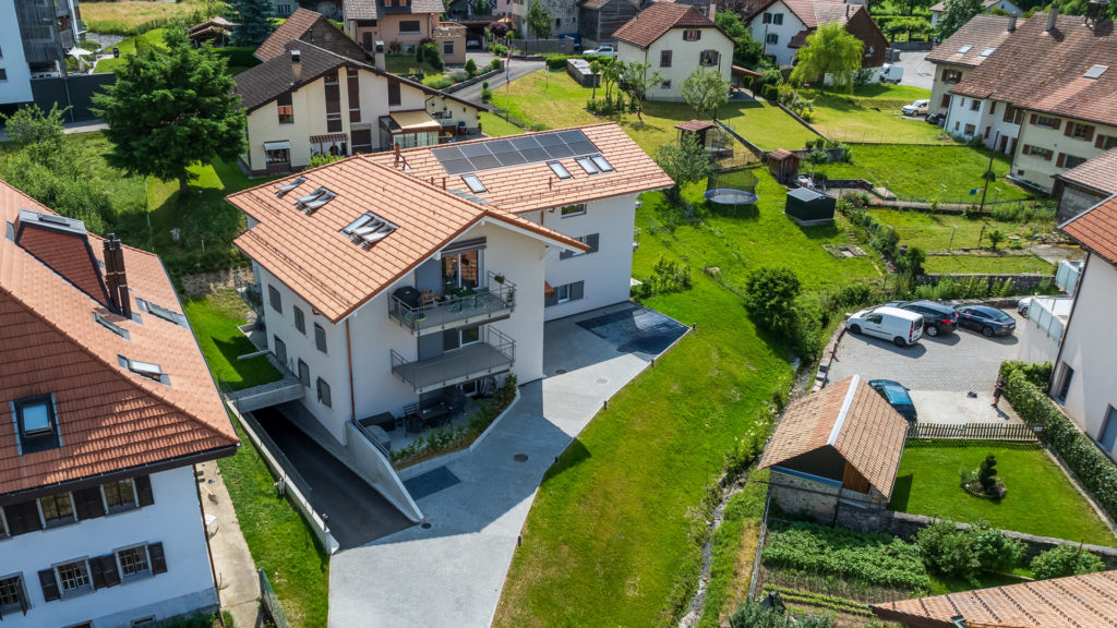 Vue aérienne PPE La Léchère à Blonay - DT Concept