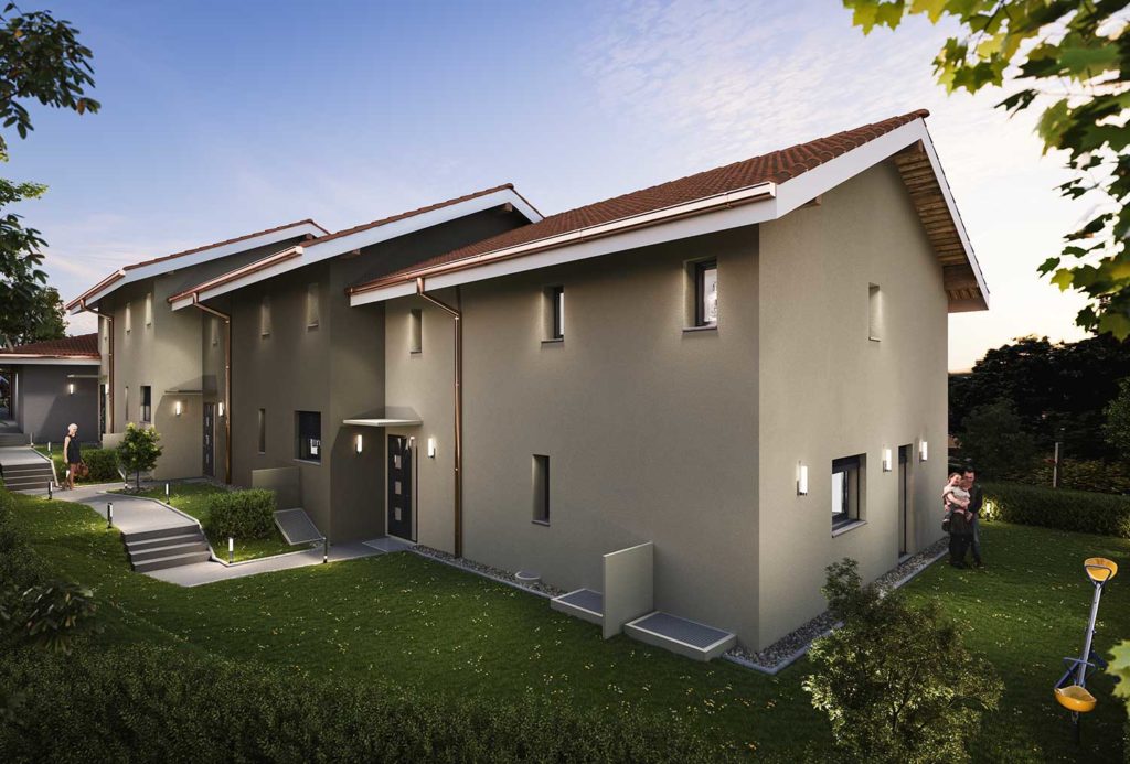 Vue extérieure Jardins de l'École à Semsales - DT Concept