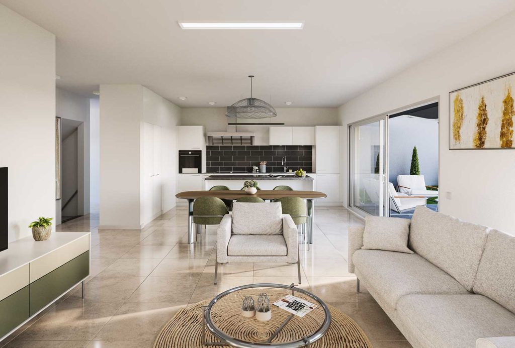 Vue intérieure Jardins de l'École à Semsales - DT Concept