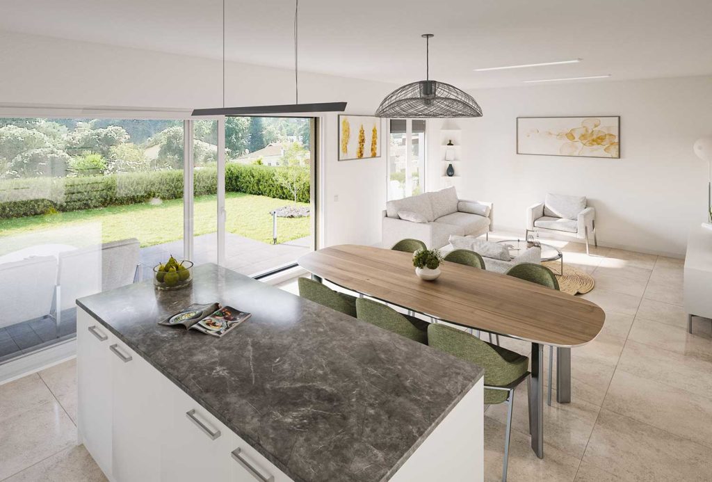 Vue intérieure Jardins de l'École à Semsales - DT Concept